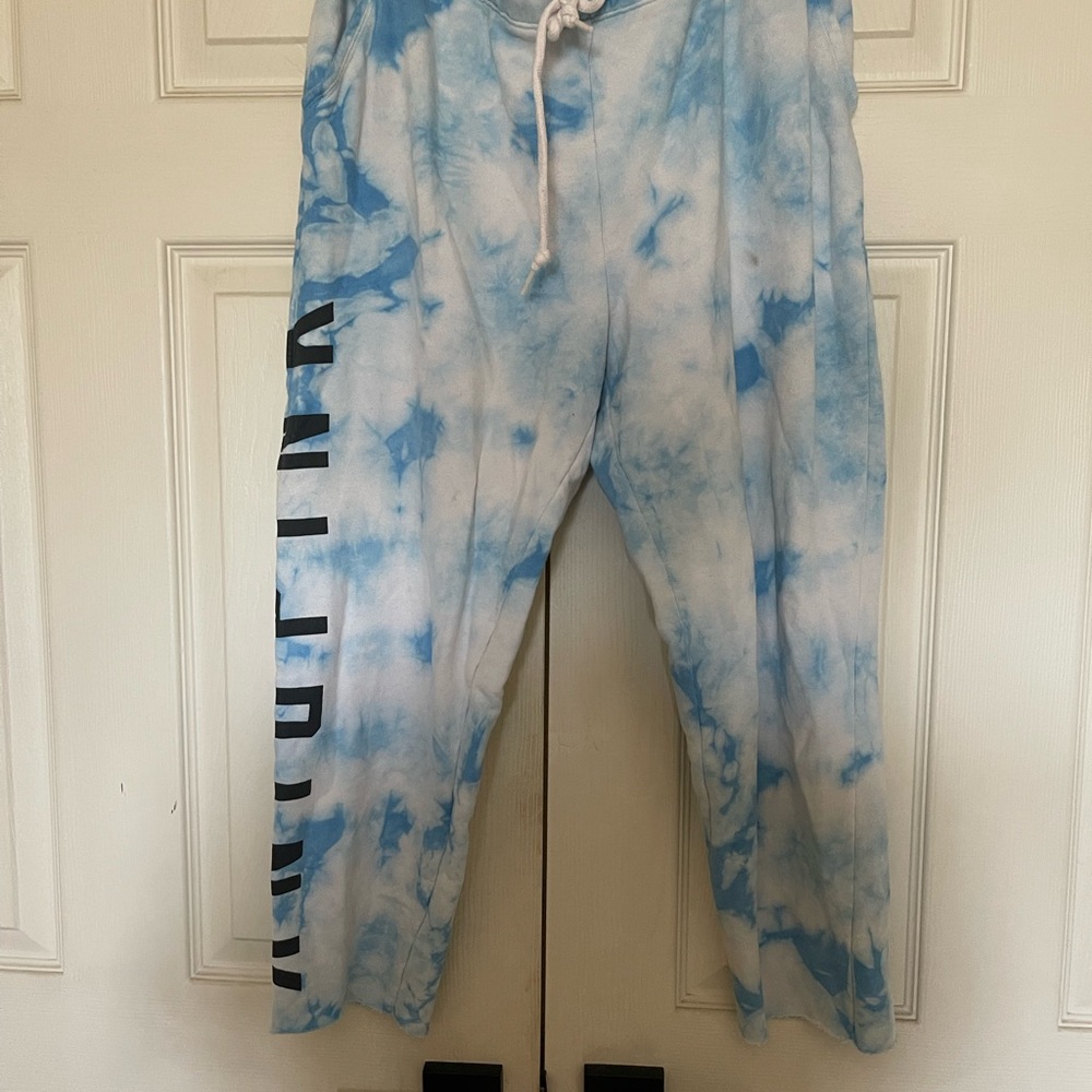 Victoria Secret Pink Blue Tie-Dye Pants. Size Med.